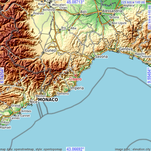 Topographic map of Cisano