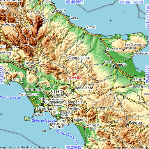 Topographic map of Circello