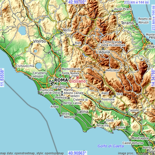 Topographic map of Ciciliano