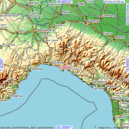 Topographic map of Cicagna