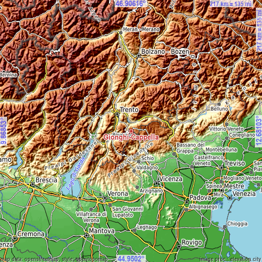 Topographic map of Gionghi-Cappella