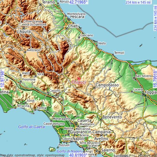 Topographic map of Chiauci