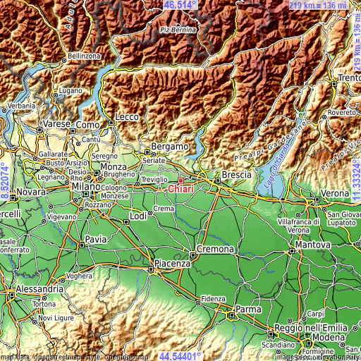 Topographic map of Chiari