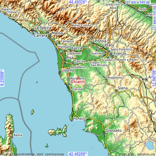Topographic map of Chianni