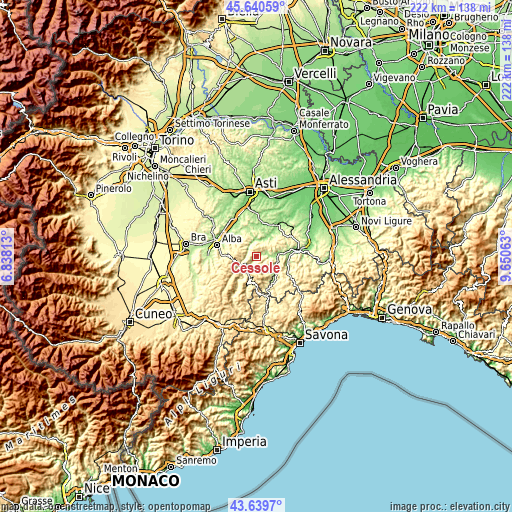 Topographic map of Cessole