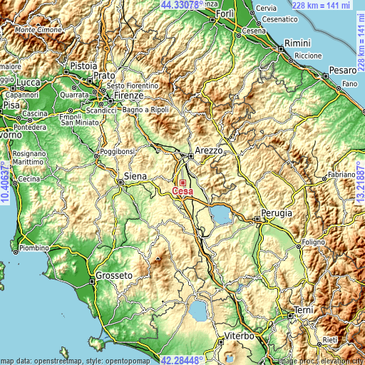 Topographic map of Cesa