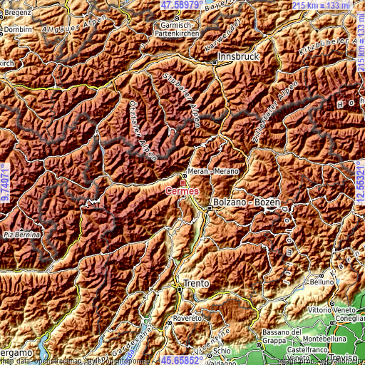 Topographic map of Cermes