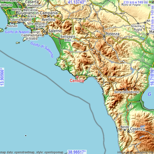 Topographic map of Centola