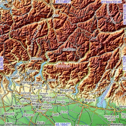 Topographic map of Cedrasco