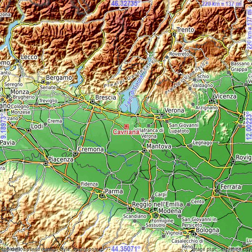 Topographic map of Cavriana