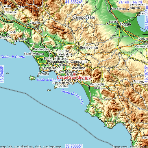 Topographic map of Castel San Giorgio