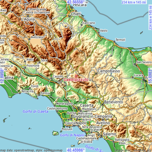 Topographic map of Castelpizzuto