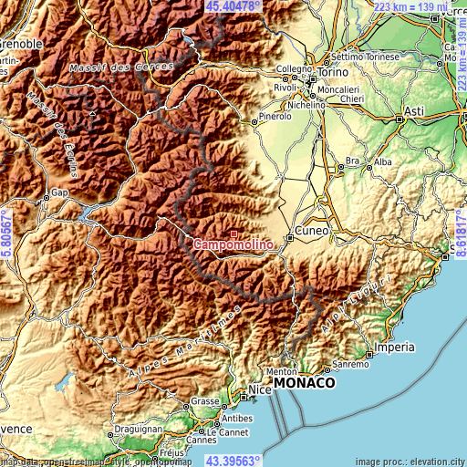 Topographic map of Campomolino