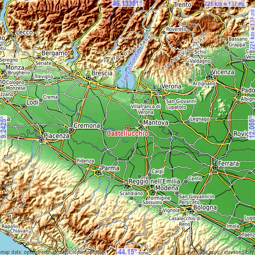 Topographic map of Castellucchio