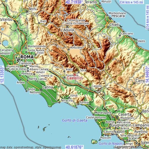 Topographic map of Castelliri