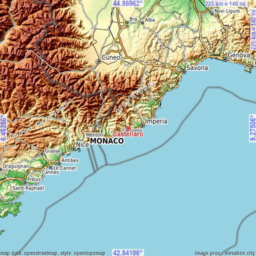 Topographic map of Castellaro