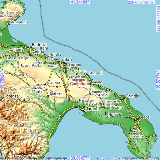 Topographic map of Castellana