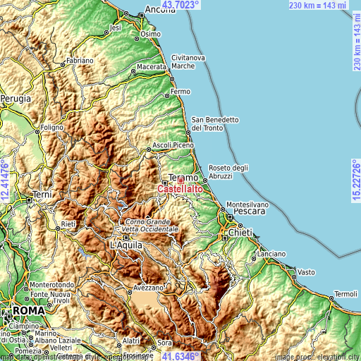 Topographic map of Castellalto