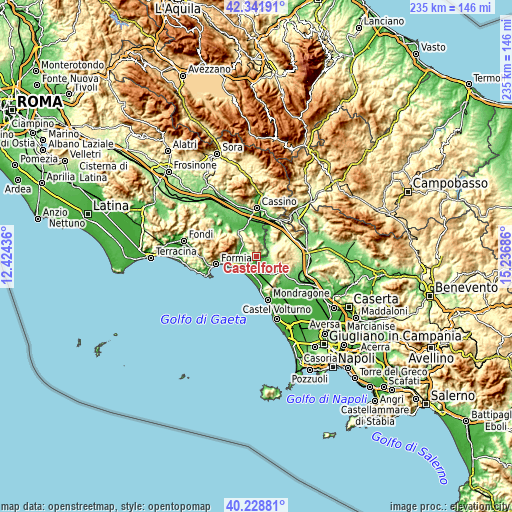 Topographic map of Castelforte