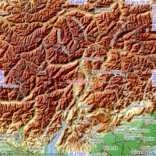 Topographic map of Castelfondo