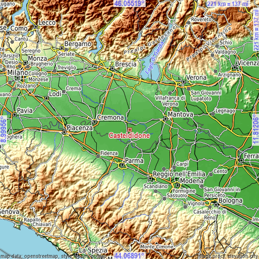 Topographic map of Casteldidone