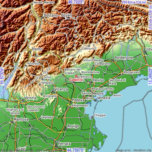 Topographic map of Caselle