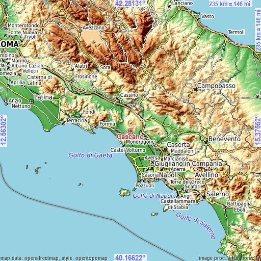 Topographic map of Cascano