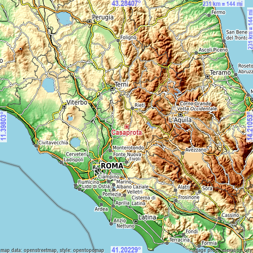 Topographic map of Casaprota