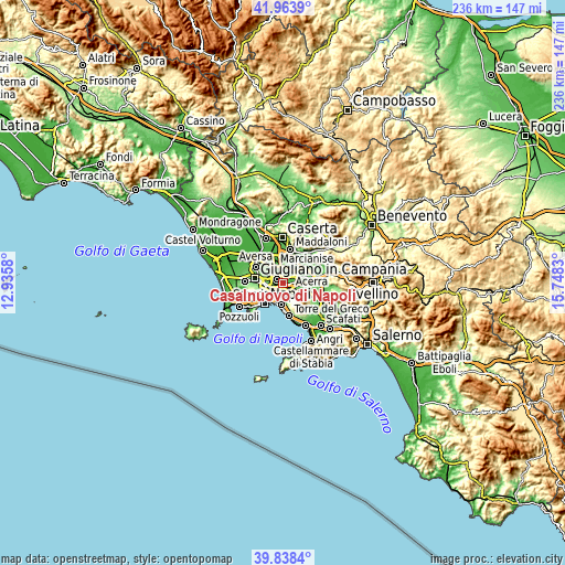 Topographic map of Casalnuovo di Napoli