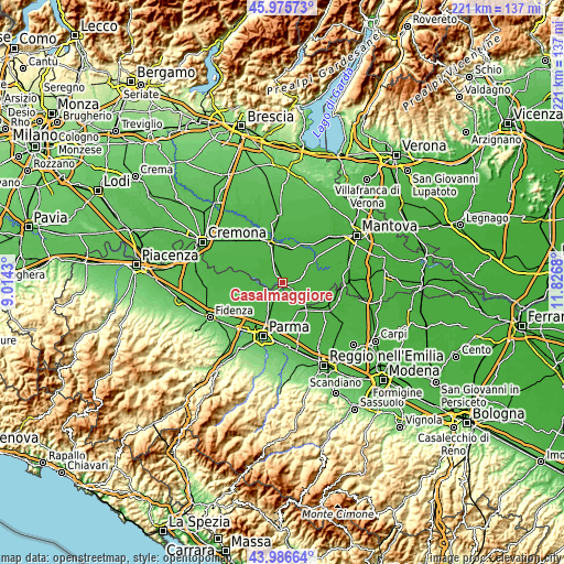 Topographic map of Casalmaggiore