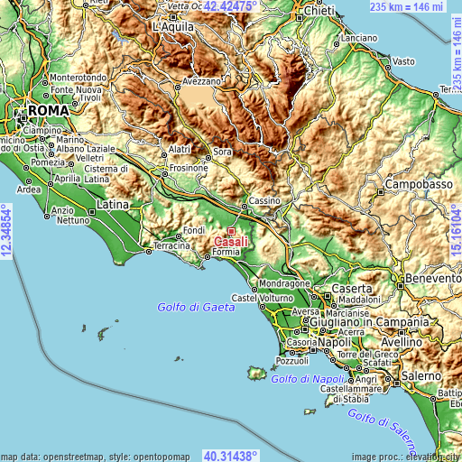 Topographic map of Casali