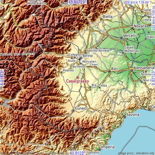 Topographic map of Casalgrasso