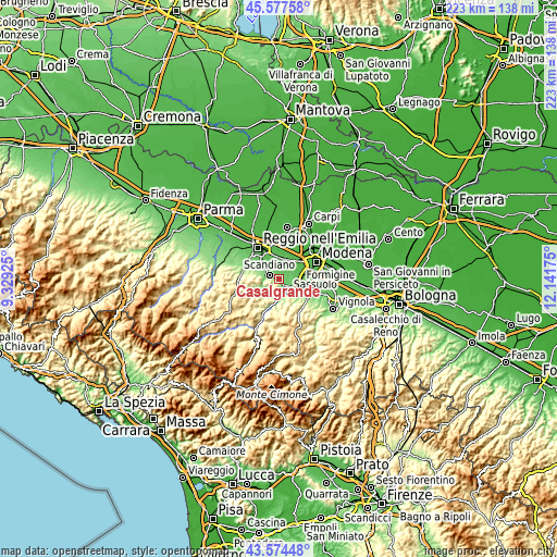 Topographic map of Casalgrande