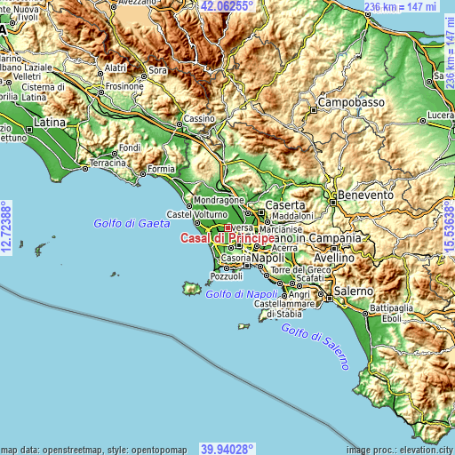 Topographic map of Casal di Principe