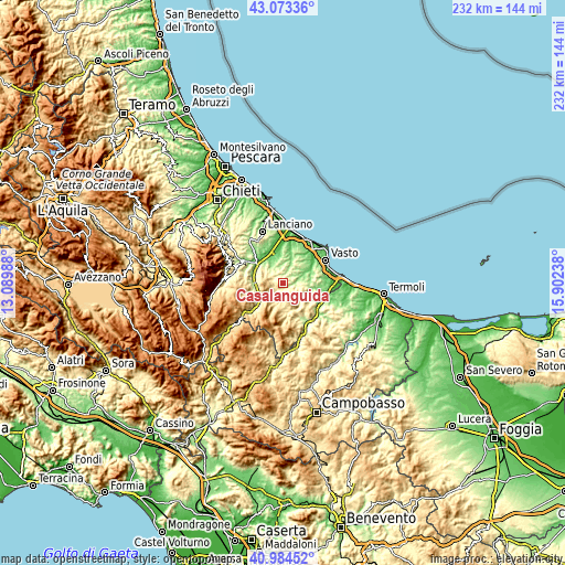 Topographic map of Casalanguida