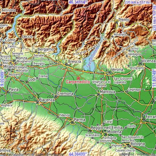 Topographic map of Carpenedolo