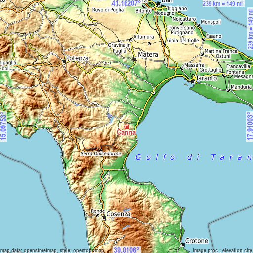 Topographic map of Canna