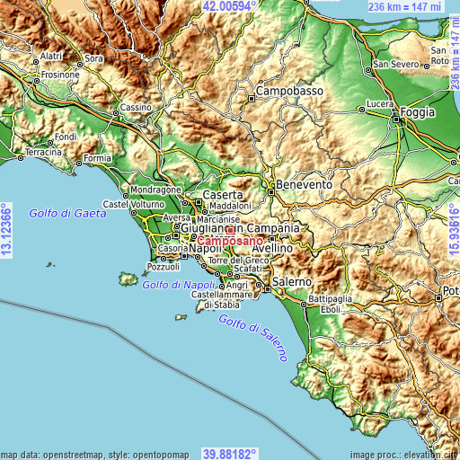 Topographic map of Camposano