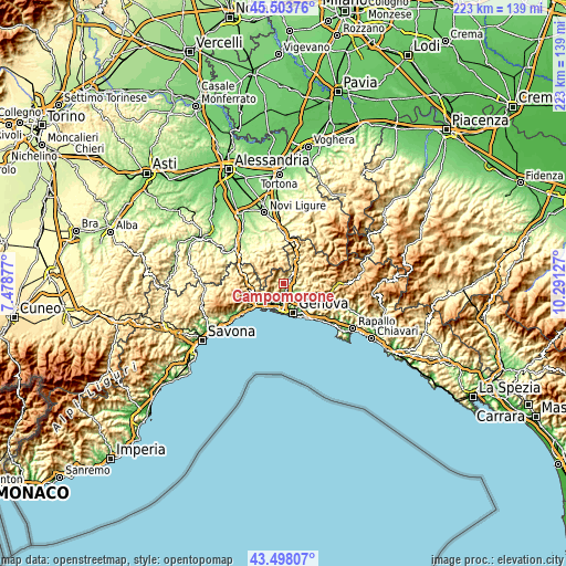 Topographic map of Campomorone