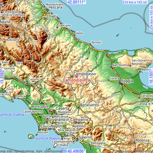 Topographic map of Campodipietra