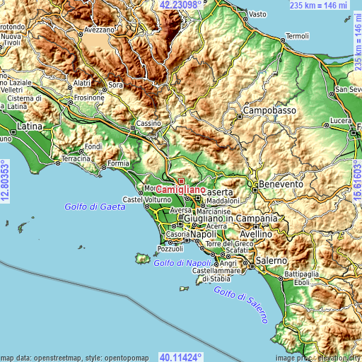 Topographic map of Camigliano