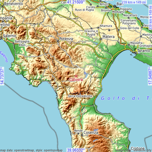 Topographic map of Calvera