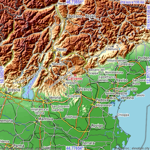 Topographic map of Calvene