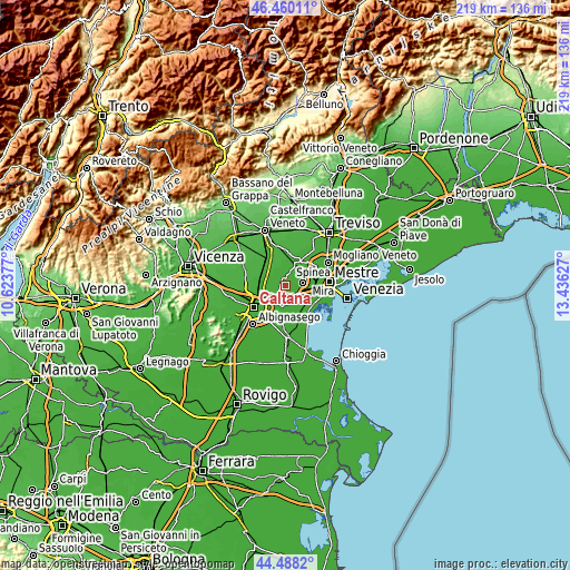 Topographic map of Caltana