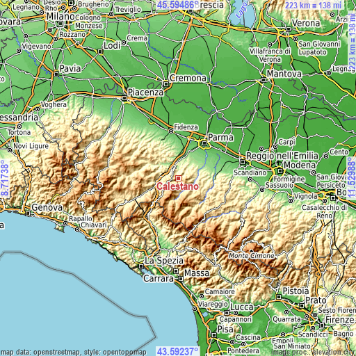 Topographic map of Calestano