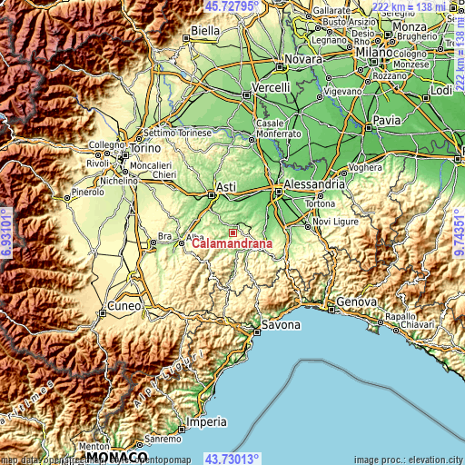 Topographic map of Calamandrana