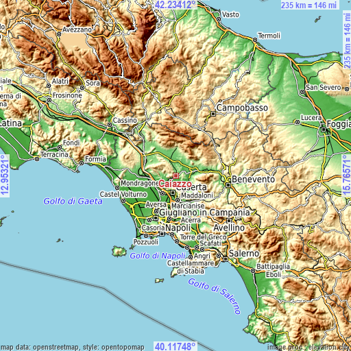 Topographic map of Caiazzo