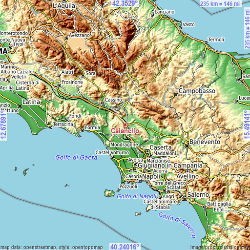 Topographic map of Caianello