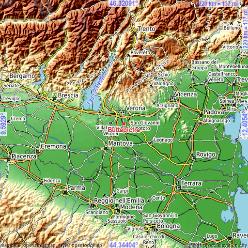 Topographic map of Buttapietra