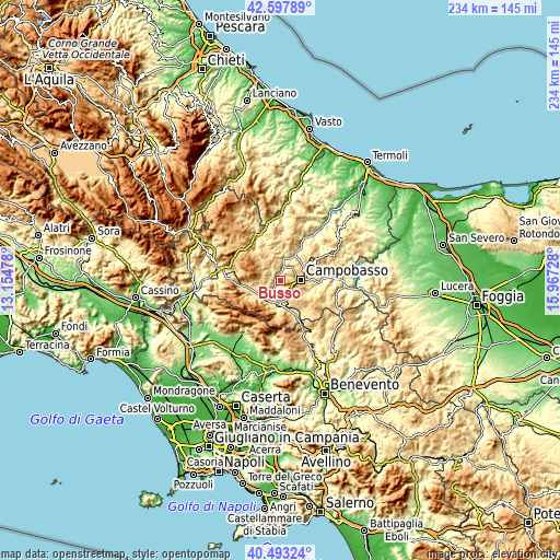 Topographic map of Busso